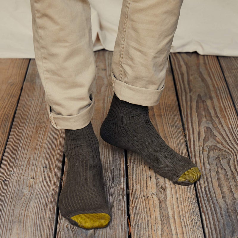 GOLDTOE Men's Stanton Crew Socks, Multipairs, Khaki Marl Assorted, X-Large - Image 5